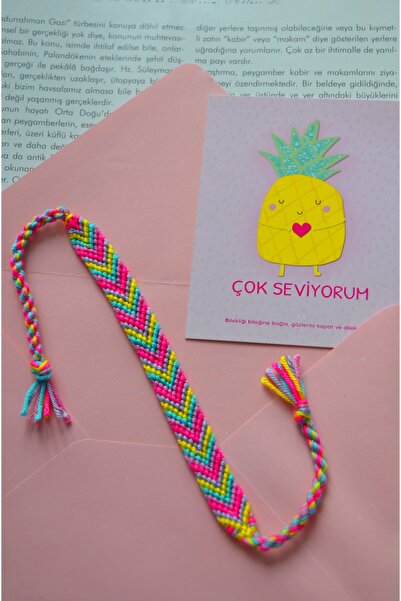 Bidüğüm Unisex Tasarım Bileklik Renkli Şans Arkadaş Dostluk Bilekliği El Yapımı