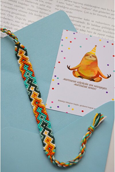 Bidüğüm Unisex Etnik Desen Tasarım Bileklik Renkli Şans Arkadaş Dostluk Bilek...