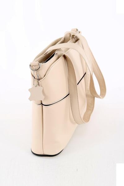 DERİNSS Dkb317 Genuine Leather Beige Women's Hand and Shoulder Bag