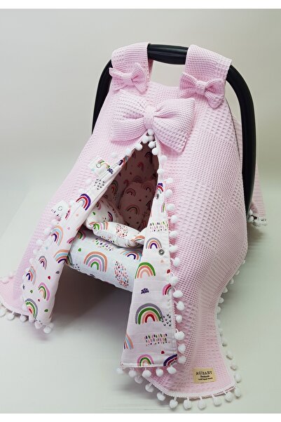 agibaby طقم عربة أطفال مكون من 3 قطع، غطاء لعربة الأطفال، وسادة لعربة الأطفال...