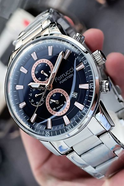 Ferrucci Function Steel Cord Silver Men's Wrist Watch Bracelet Gift Agr801