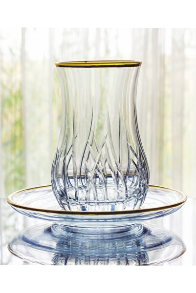 LEONARTE CASA 6 Kişilik Kristal Altın Çay Takımı Deep 3