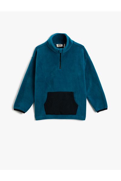 Koton Polar Basic Sweatshirt Stand-up Collar Zippered