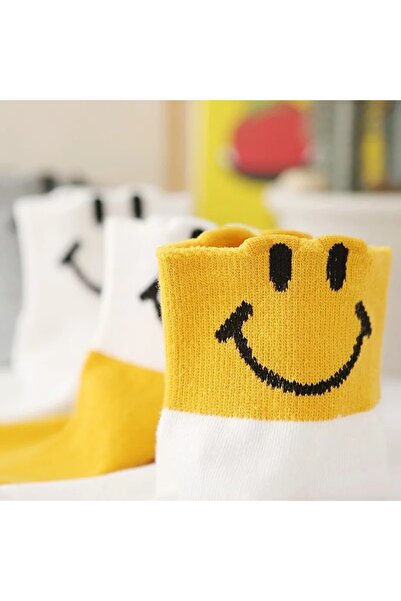 DM DEL MORE SOCKS 5 чифта дамски усмихнати емотикони с шарени различни цветни получорапи Студентски тенис чорапи