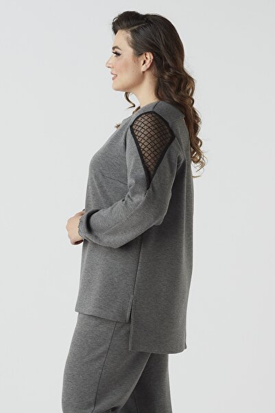 Moda Alba Фумалеві плечі, трикутний виріз на спині, деталізований сучасний спортивний костюм для молодих жінок великих розмірів