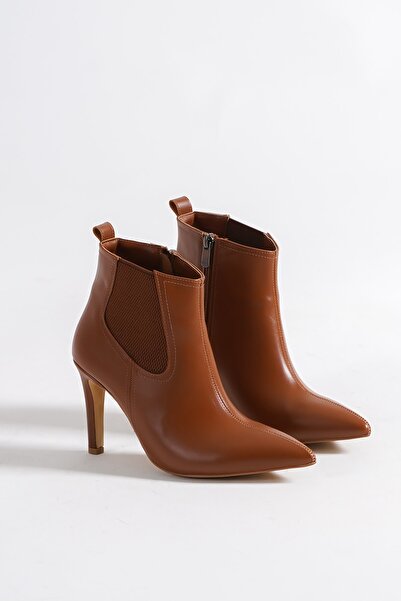 Moda Değirmeni Γυναικείες ελαστικές μπότες με λεπτό τακούνι Md1110-116-0001