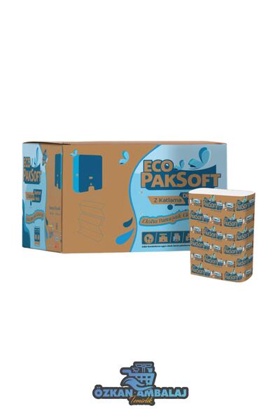 ECO PAKSOFT 100 قطعة من 12 منديل على شكل حرف Z مناديل على شكل حرف Z - 1200 ور...