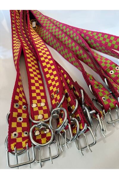 BALTAŞ Double Layer Woven-Iri Breed Checkered Dog Collar