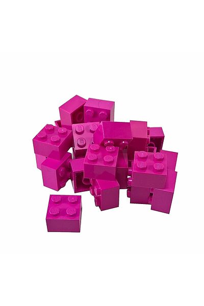 LEGO Accessory Custom Moc Creator Brick 2 X 2 Brick Dark Pink 4 Pieces Will Be Sent