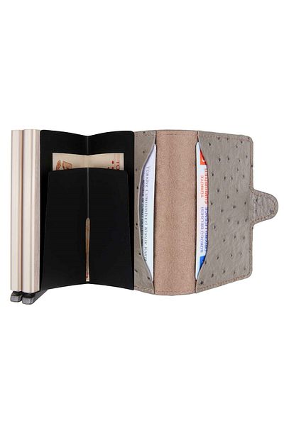 WalSmart Twin Ostrich Leather Wallet with Smart Mechanism