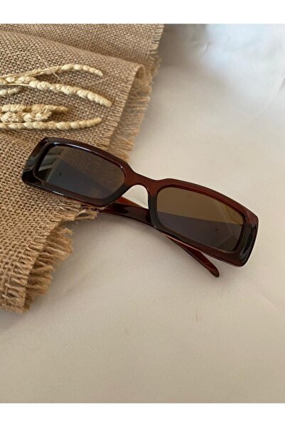 Mathilda Aksesuar Vintage Model Baklava Desen Detaylı Kahverengi Unisex Güneş...