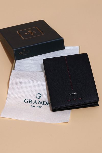 Grande 1715 100% Genuine Leather Men's Wallet Black