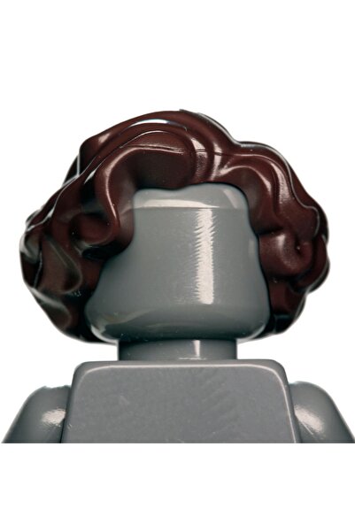 LEGO الملحق الأصلي Moc Minifigure Minifigure شعر نسائي بني قصير مموج قطعة واح...