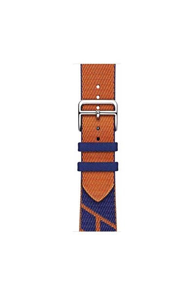AktarMobile Watch Ultra 49 Mm Uyumlu Hermes Hasır Kumaş Kordon Renkli Özgün T...