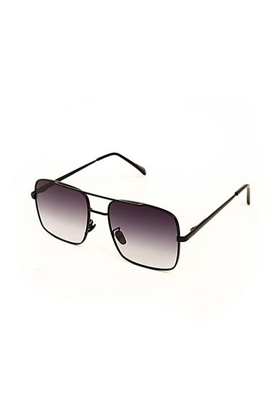 BLUE MOON GLASSES Reynmen Pilot Sunglasses - Black Gradient Glass, Metal Frame, Uv400 Protection
