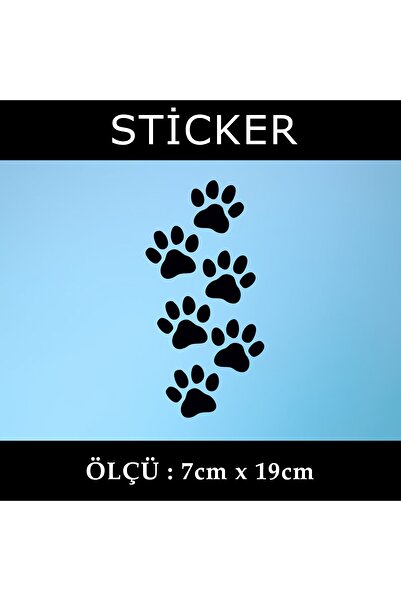 Fresh Kedi Köpek Pati Izi Hayvan Sticker Etiket - 2 Adet Araba Cam Dolap Kask...