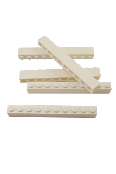 LEGO Accessory Custom Moc Creator Brick 1 X 10 Bricks White 2 Pcs to Send