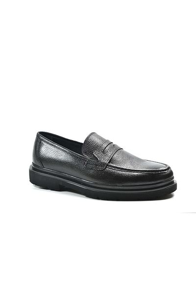 Onlo Ayakkabı Trp.9801 Γνήσιο Δερμάτινο Μαύρο Loafer Casual Ανδρικά Παπούτσια