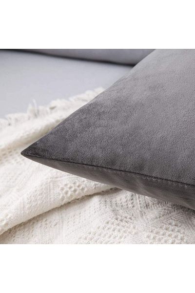 stellahomes Husă de pernă specială din catifea premium de culoare gri, pachet de 2 43x43 cm