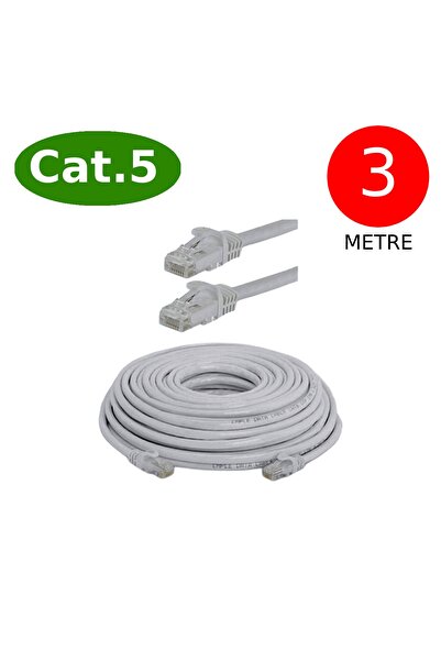 Tek-İş Cat5 Network Internet Ethernet Computer Cable Rj45 - Rj45 3 Meter Patc...