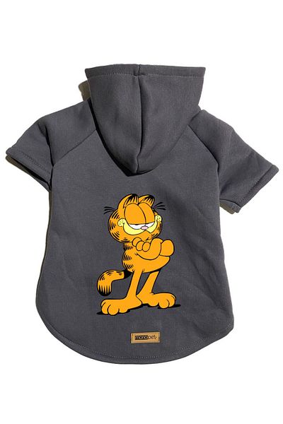 Monopetz Hooded Fleece Sweatshirt Dog And Cat Outfit & Dress - Garfield