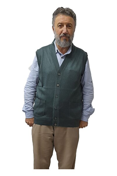 Kehila Erkek Haki Baba Yelek Önden Zarif Düğmeli Ve Klasik Çift Cepli Rahat K...
