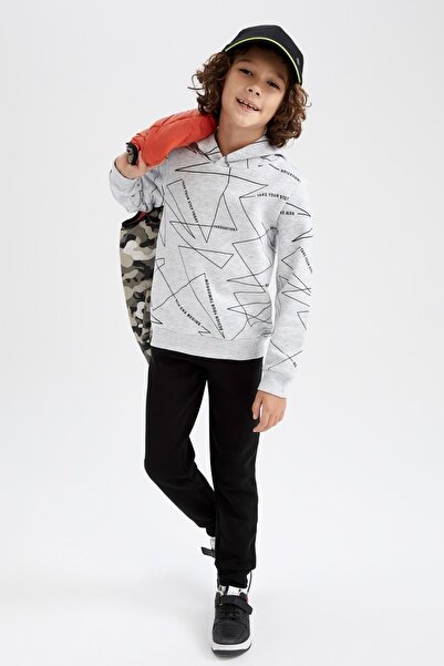 DeFacto Φούτερ για αγόρι με κουκούλα Σετ φόρμας κάτω 2 τεμαχίων