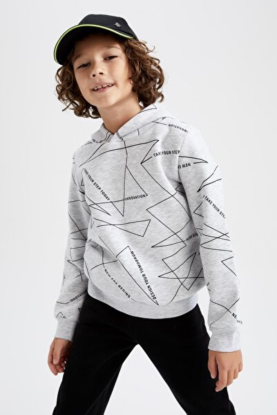 DeFacto Φούτερ για αγόρι με κουκούλα Σετ φόρμας κάτω 2 τεμαχίων