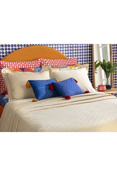 English Home Delilah Embossed Jacquard - Double Bedspread Set 240X260 cm Cream