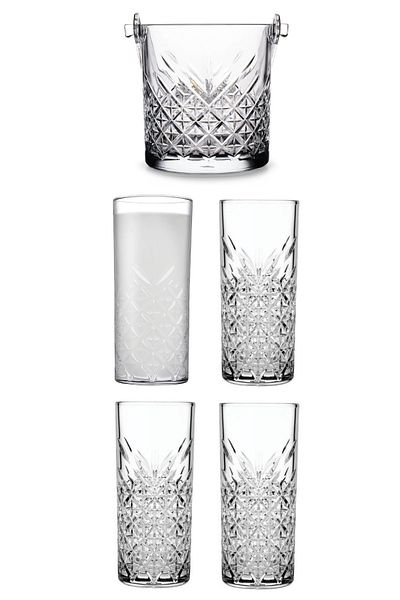 Paşabahçe Mesa Timeless Series Cup - Ice Bucket Set (420326 X 4 -530068 X 1)
