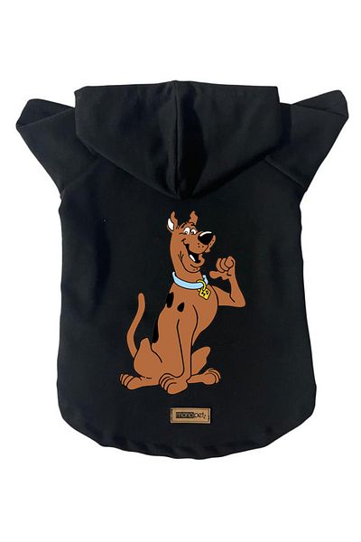 Monopetz Hooded Fleece Sweatshirt Dog And Cat Outfit & Dress - Black Scooby Doo