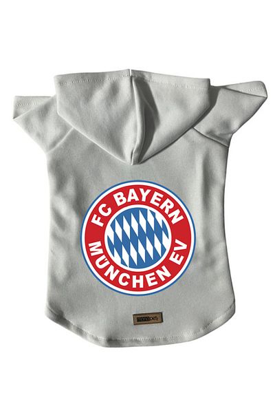 Monopetz Hooded Fleece Sweatshirt Dog And Cat Outfit & Dress - White Bayern München