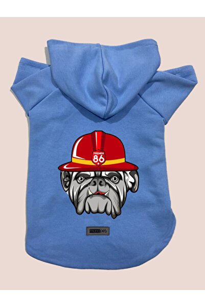 Monopetz سويت شيرت من الصوف بغطاء للرأس ملابس للكلاب والقطط - رجال النار الأز...