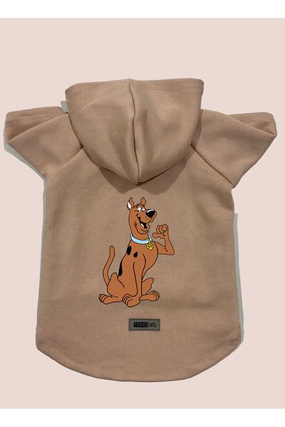 Monopetz Hooded Fleece Sweatshirt Dog And Cat Outfit & Dress - Powder Scooby Doo