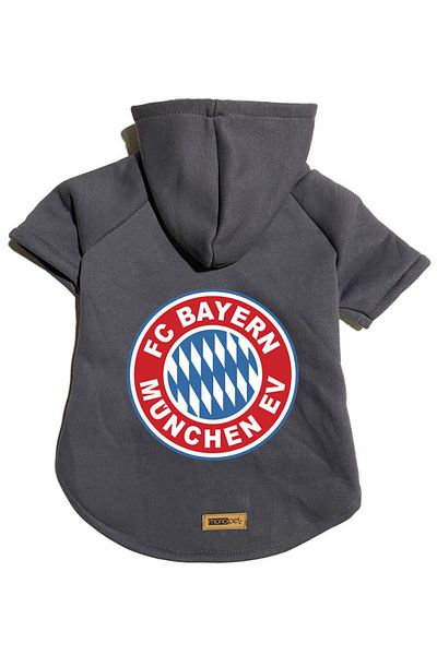 Monopetz Hooded Fleece Sweatshirt Dog And Cat Outfit & Dress - Anthracite Bayern München