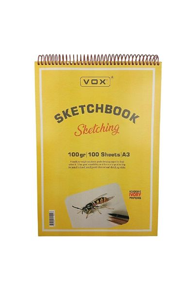 VOX Art Sketchbook Sketch Notebook A3 100gr 100 Sheets Ivory Cream