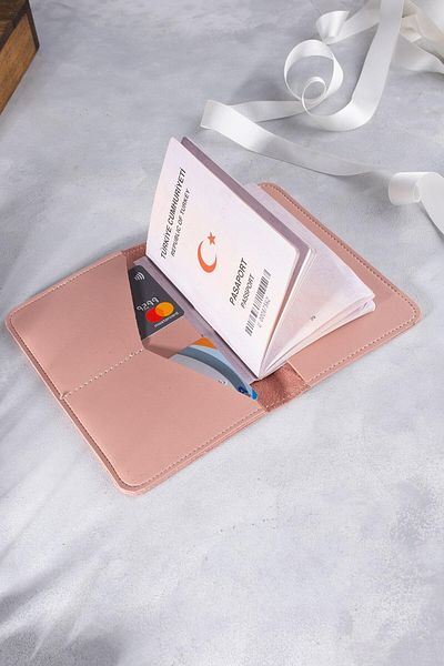 DK LEATHER Pu Leather Pink Passport Cover - Passport Holder Travel Wallet - Passport Protector - Notebook Cover