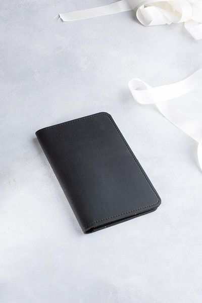 DK LEATHER Pu Leather Black Passport Cover - Passport Holder Travel Wallet - Passport Protector - Notebook Cover