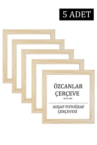 ÖZCANLAR ÇERÇEVE 5 Li Aile Ahşap Çerçevesi Ahşap Resim Çerçevesi 20x20 30x30 40x40 15x21 30x40 Doğal Ahşap Çerçeve