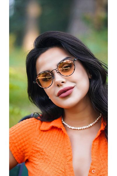 Angel Eyes Unisex Sunglasses with Round Orange Frame Ae2109C10