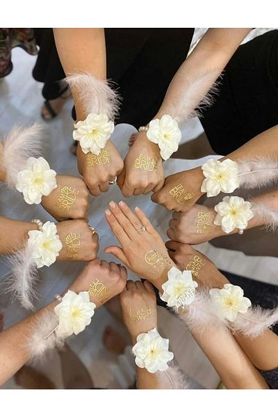 AGH Değerli Hediyeler 15 Pieces Bride To Be Bridesmaid Bracelet Bridal Bracelet Wedding Henna Night