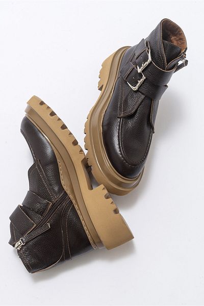 LuviShoes Жіночі черевики з натуральної шкіри Gina Coffee Floter