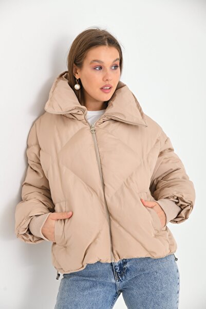 VOLT CLOTHİNG Γυναικείο παλτό μπεζ Oversize