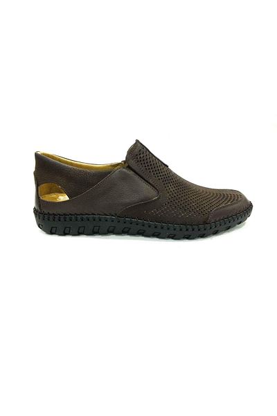 Çarıkçım Genuine Leather Summer Shoes Brown-nubuck 05 922