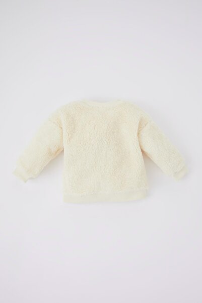 DeFacto Erkek Bebek Desenli Bisiklet Yaka Pelüş Sweatshirt