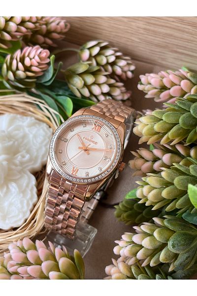 Essence Rose Gold Waterproof Jewelled Wristwatch