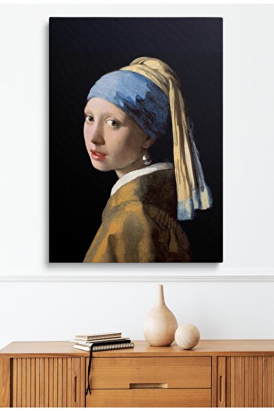 HOMEPACK Kanvas Duvar Tablosu Inci Küpeli Kız Tekli Canvas Tablo Hp154