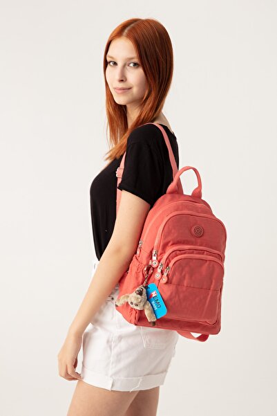 NEMO BAGS Günlük Sırt Çantası Yavruağzı Unisex 8 Cepli Tablet Bölmeli Spor Ça...