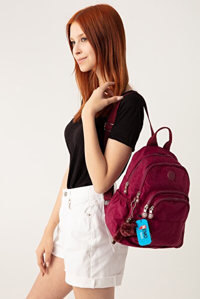 NEMO BAGS Günlük Sırt Çantası Bordo Unisex 8 Cepli Tablet Bölmeli Spor Çanta ...