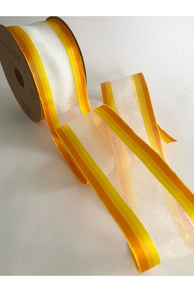 FANTASTIC KURDELE 50mm Chiffon Satin Border Ribbon